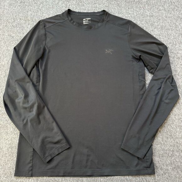 Arcteryx Cormac Crew Shirt Long Sleeve Baselayer Small Men Black Hiking Outdoors - Picture 1 of 7
